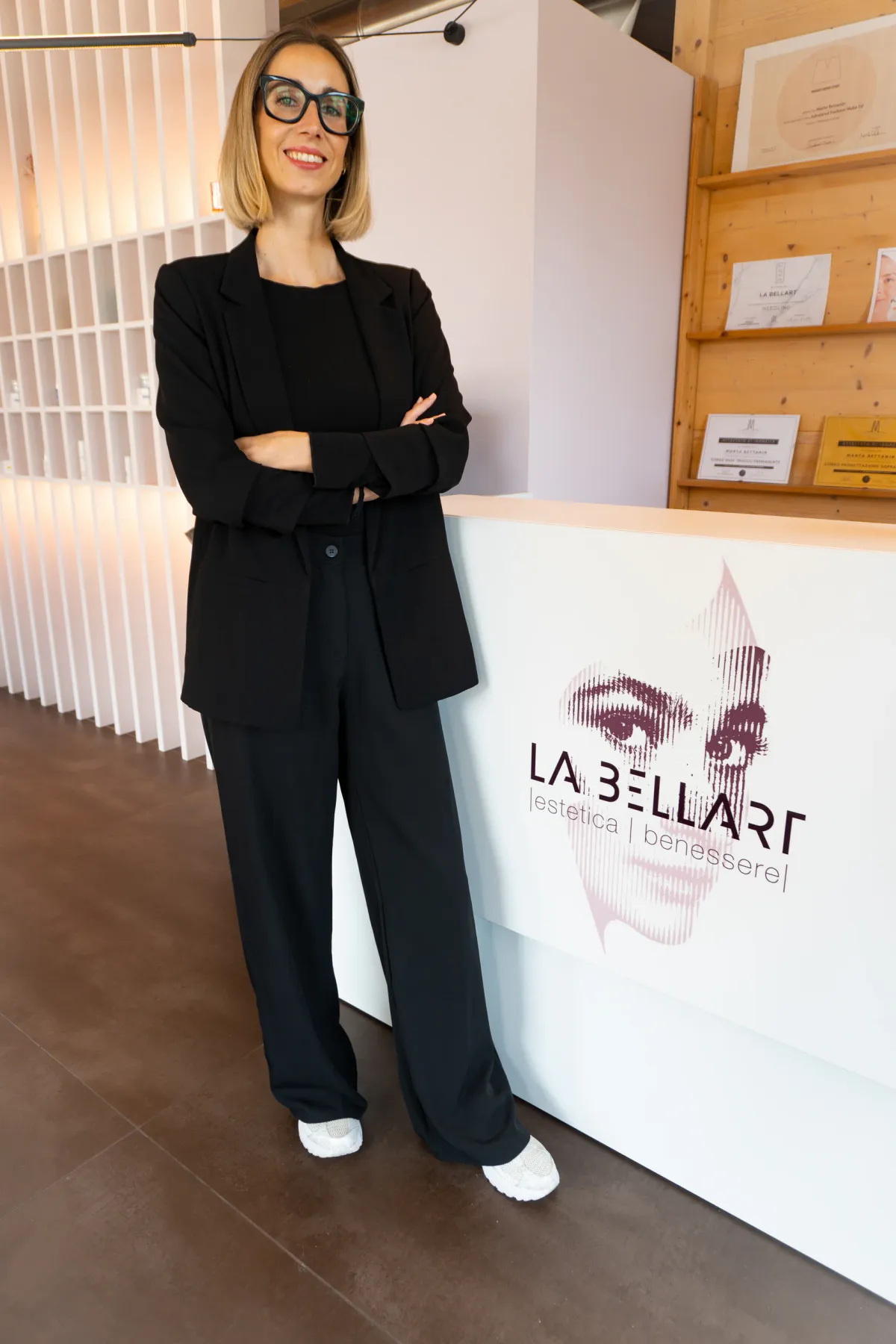 Marta Bettanin nel suo centro estetico La Bellart